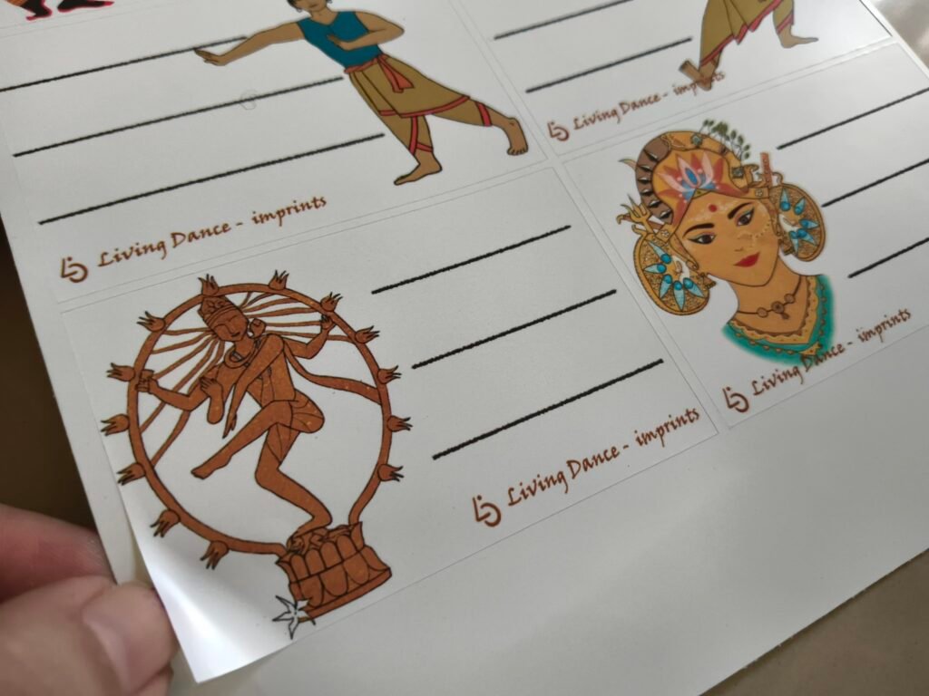 Notebook labels "dance theme"