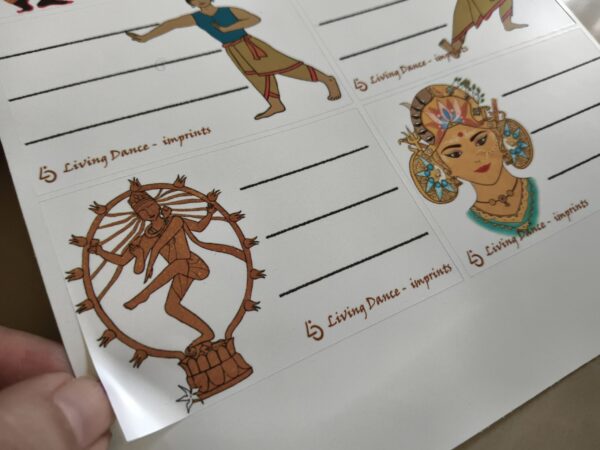 Notebook labels "dance theme"