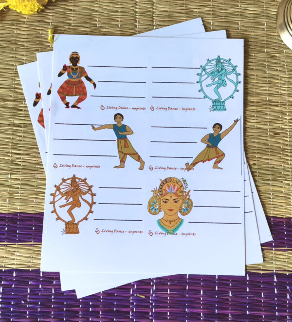 Notebook labels "dance theme"